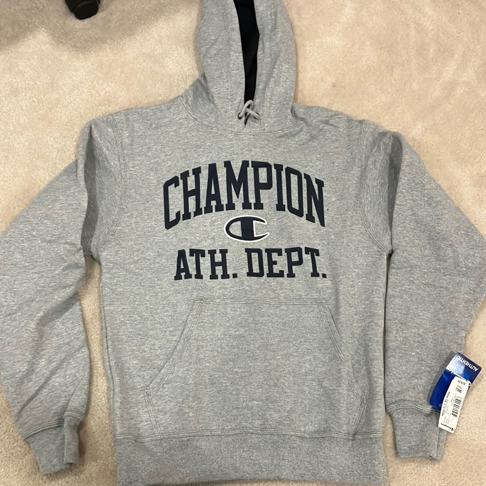Champion men’s Polo hoodie size S Oxford gray